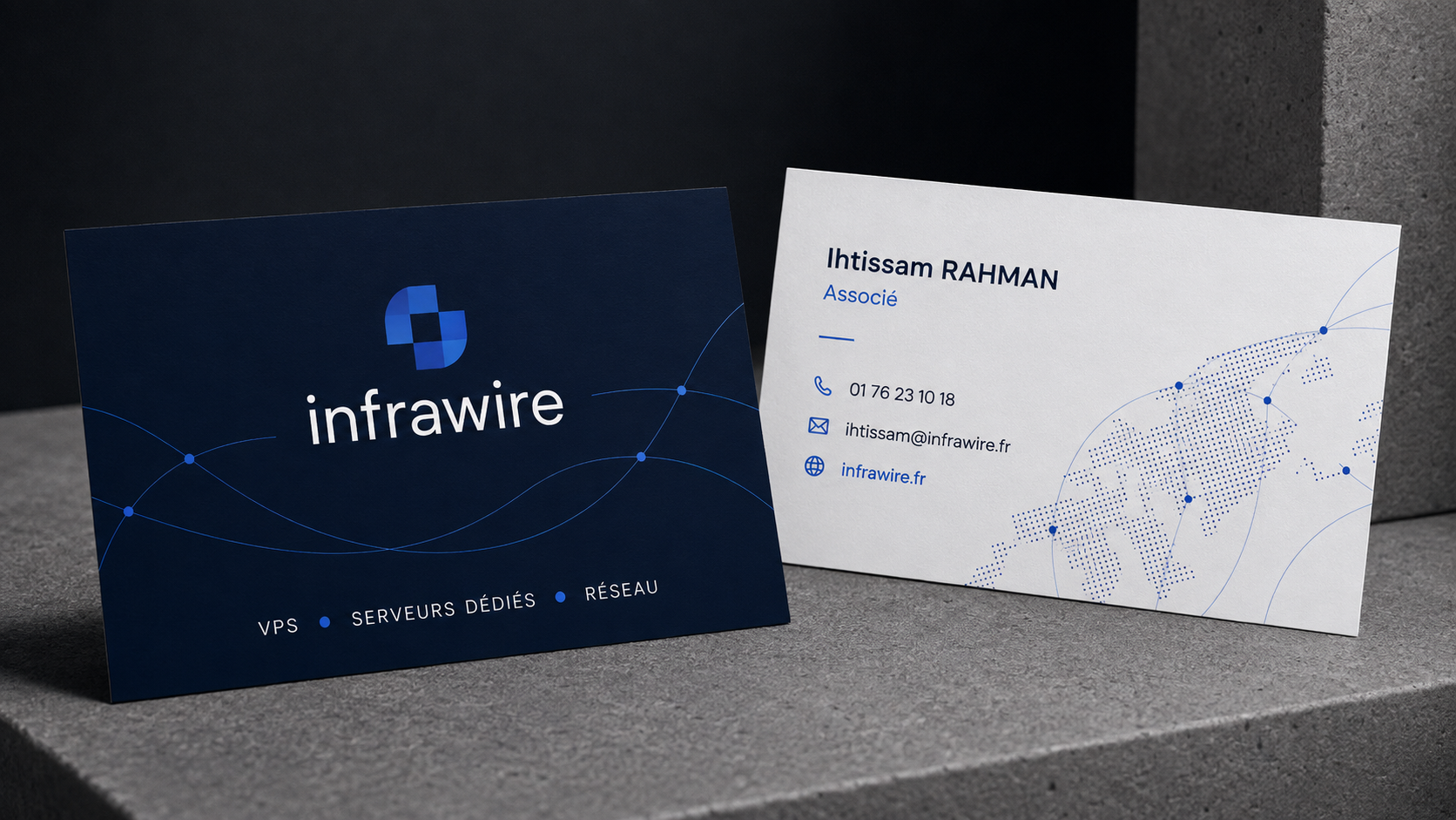 Cartes de visite Infrawire imprimées