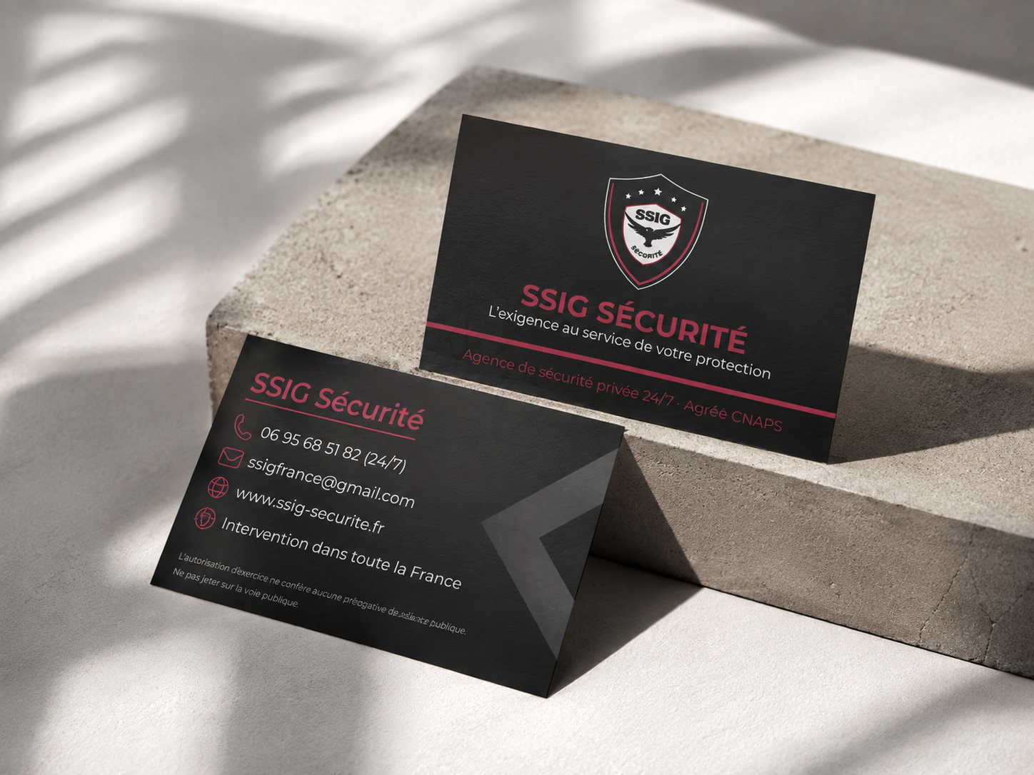 Cartes de visite SSIG imprimées