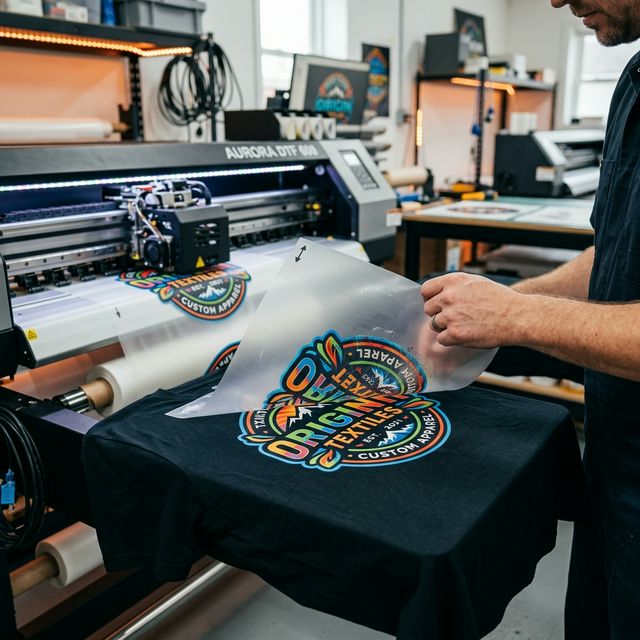 Processus d'impression DTF haute définition dans notre atelier à Besançon — OSIOM